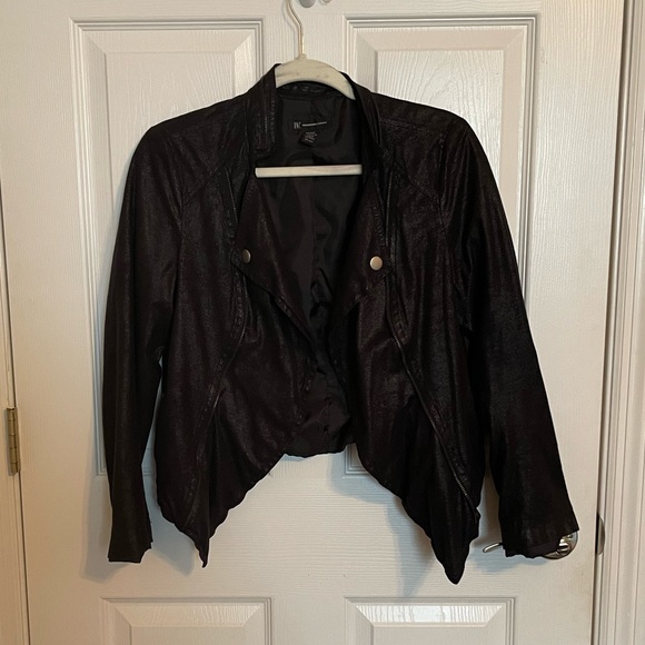 Inc International Concepts Medium Black Jacket Zip Up - Picture 1 of 4